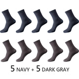 High Quality 10 Pairs/lot Men Bamboo Fiber Socks Men Breathable Compression Long Socks Business Casual Male Large size 38-45