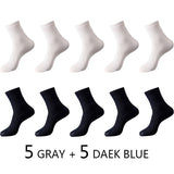 High Quality 10 Pairs/lot Men Bamboo Fiber Socks Men Breathable Compression Long Socks Business Casual Male Large size 38-45