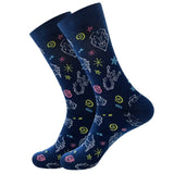 Colorful Men's Socks Harajuku Colorful Happy Funny symbol International chess geometric Formula Cotton Sock Christmas Gift